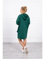 Šaty s kapucňou tmavo zelené