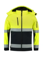 Dvojfarebná bunda EN ISO 20471 Softshell unisex fluorescenčná žltá Dvojfarebná bunda EN ISO 20471 Softshell unisex fluorescenčná žltá