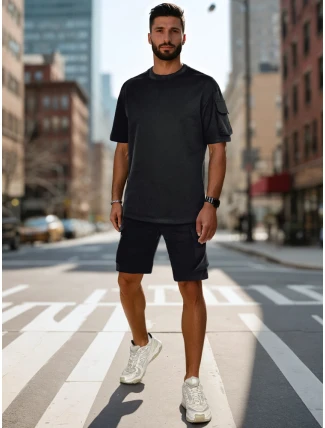 Pánsky základný čierny set FashionStreet AX0799