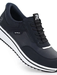 Dámske vysoké topánky Rieker L5850-14 v tmavomodrej farbe