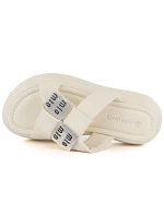 Dámske žabky na platforme so zirkónmi béžovej farby Potocki 16347