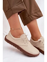 Kožené dámské polobotky Barefoot Zazoo 10189 Béžové