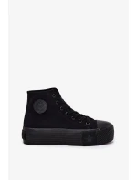 Dámske plátenné tenisky na platforme Big Star - čierne