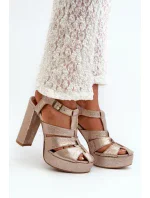 Sandále na podpätku model 198400 Step in style Sandále na podpätku model 198400 Step in style