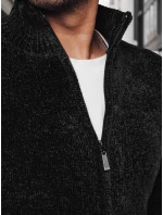 Pánsky čierny sveter na zips FashionStreet WX2232