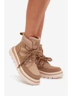 Damskie Botki Trapery Na Platformie Camel Liorae