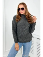 Sveter položený cez hlavu v diamantoch grafit