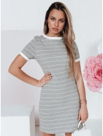Dámske mini pruhované šaty FITLINES šedé FashionStreet EY2580