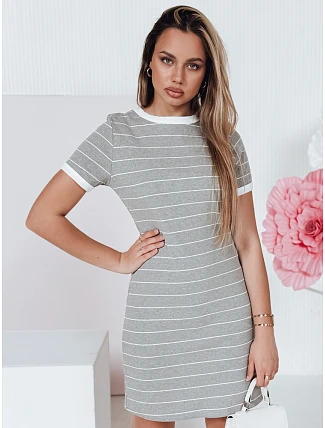 Dámske mini pruhované šaty FITLINES šedé FashionStreet EY2580