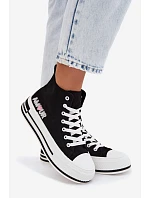 Dámské vysoké tenisky na platformě Černé Liline