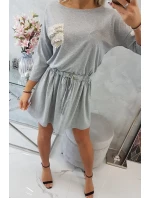 Šaty s flitrovým vreckom šedé