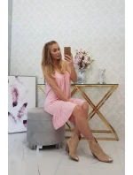 Šaty s tenkým pásikom, púdrovo ružové