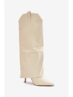 Topánky na podpätku so zvrškom Light Beige Bellinna Topánky na podpätku so zvrškom Light Beige Bellinna