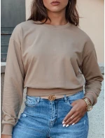CASUALVIBE dámska klasická mikina svetlohnedá FashionStreet BY1302