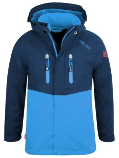 TrollKids Detská bunda Bryggen 3v1 Bunda do dažďa s kapucňou Blue (418-110)