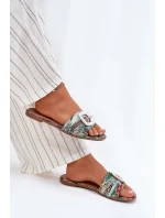 Płaskie Klapki Damskie Z Ozdobną Klamrą Multikolor Clariola