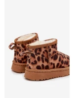 Dětské mládežnické sněhule vyhřívané s kožešinkou Panterka Hnědé Mireya