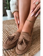 Dámské mokasíny ploché s třásněmi hnědé Marilisse