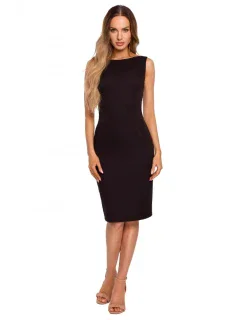 M667 Šaty Shaeth s ozdobnou retiazkou na chrbte - čierne