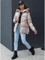 Dámska zimná bunda s kapucňou STELLAR beige FashionStreet TY4494 Dámska zimná bunda s kapucňou STELLAR beige FashionStreet TY4494