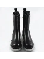 Čierne topánky s transparentnou podrážkou (OM717) Čierne topánky s transparentnou podrážkou (OM717)