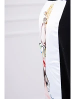 Blúzka s grafikou dievčatá v 3D okuliaroch čierna