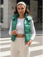 Dámska prešívaná vesta OSHE zelená FashionStreet TY3702 Dámska prešívaná vesta OSHE zelená FashionStreet TY3702