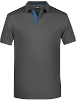 Daiber JN 728 Pánske polo tričko z piké s kontrastným lemom 02.0728 grafitová/aqua Daiber JN 728 Pánske polo tričko z piké s kontrastným lemom 02.0728 grafitová/aqua