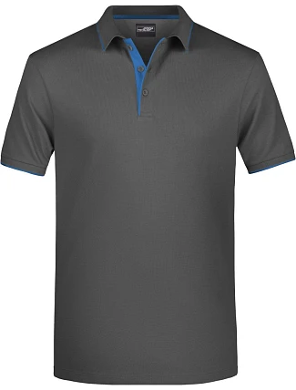 Daiber JN 728 Pánske polo tričko z piké s kontrastným lemom 02.0728 grafitová/aqua Daiber JN 728 Pánske polo tričko z piké s kontrastným lemom 02.0728 grafitová/aqua