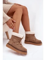 Dámské Sněhule Na Platformě S Zavazováním Světle Hnědá Roselya