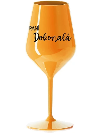 PANIC PERFECT - oranžový nerozbitný pohár na víno 470 ml