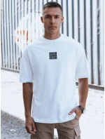 Pánske biele tričko s potlačou FashionStreet RX5524