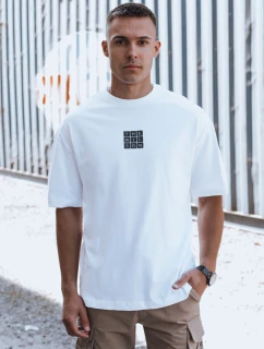 Pánske biele tričko s potlačou FashionStreet RX5524