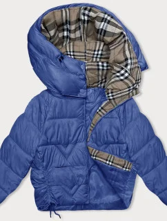 Dámska prechodná bunda v hrbovej farbe s károvanou podšívkou (842)