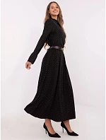 Elegantná maxi sukňa s ozdobným lemom čierna (19720) Elegantná maxi sukňa s ozdobným lemom čierna (19720)