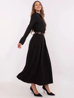 Elegantná maxi sukňa s ozdobným lemom čierna (19720)