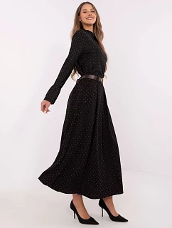 Elegantná maxi sukňa s ozdobným lemom čierna (19720)