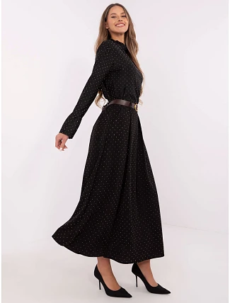 Elegantná maxi sukňa s ozdobným lemom čierna (19720) Elegantná maxi sukňa s ozdobným lemom čierna (19720)