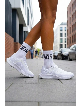 Dámske ponožky BORN TO RUN White Dámske ponožky BORN TO RUN White