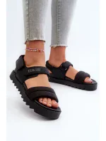 Dámske sandále na platforme Big Star black Dámske sandále na platforme Big Star black