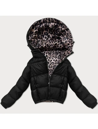 Dámska obojstranná krátka bunda Minority black camouflage (M6-6001-1)
