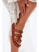 Klapki Damskie Z Paskami Camel Pasiriela