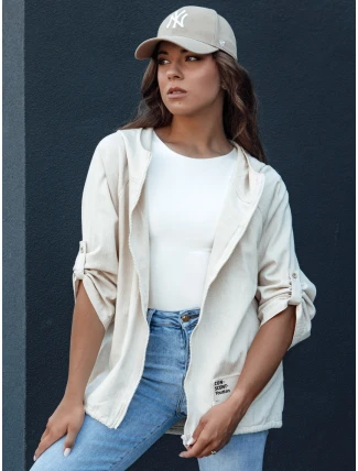 Dámska prechodná bunda s kapucňou MANDIA light beige FashionStreet TY4479