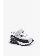 Dziecięce Skórzane Buty Sportowe Na Platformie Biało-Czarne Lori