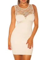 Dámske sexy mini šaty 0000STYLE7 Light beige - KouCla