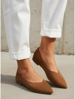 Dámske semišové špicaté baleríny hnedé FashionStreet ZY1349 Dámske semišové špicaté baleríny hnedé FashionStreet ZY1349
