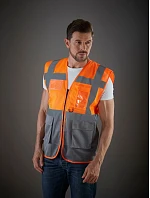 Yoko HVW 820 Hi-Vis sieťovaná bezpečnostná vesta 79.W820 hi vis oranžová/sivá Yoko HVW 820 Hi-Vis sieťovaná bezpečnostná vesta 79.W820 hi vis oranžová/sivá
