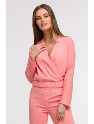 B292 Zavinovacie tričko - koralové