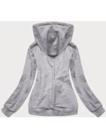 Tenká šedá dámska "klokanie" mikina (W06-2)