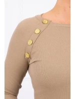 Šaty s ozdobnými gombíkmi camel